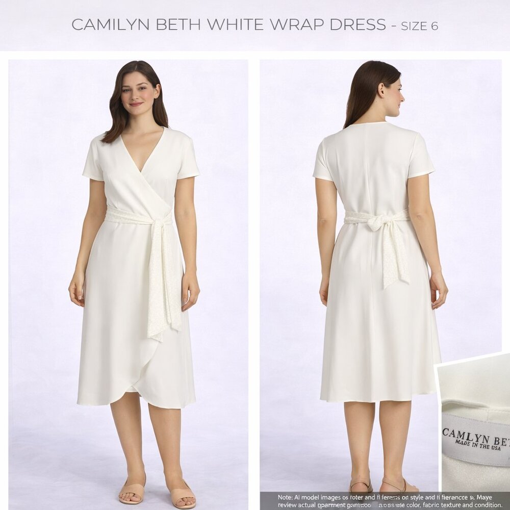 Camilyn Beth White Wrap Dress Size 6